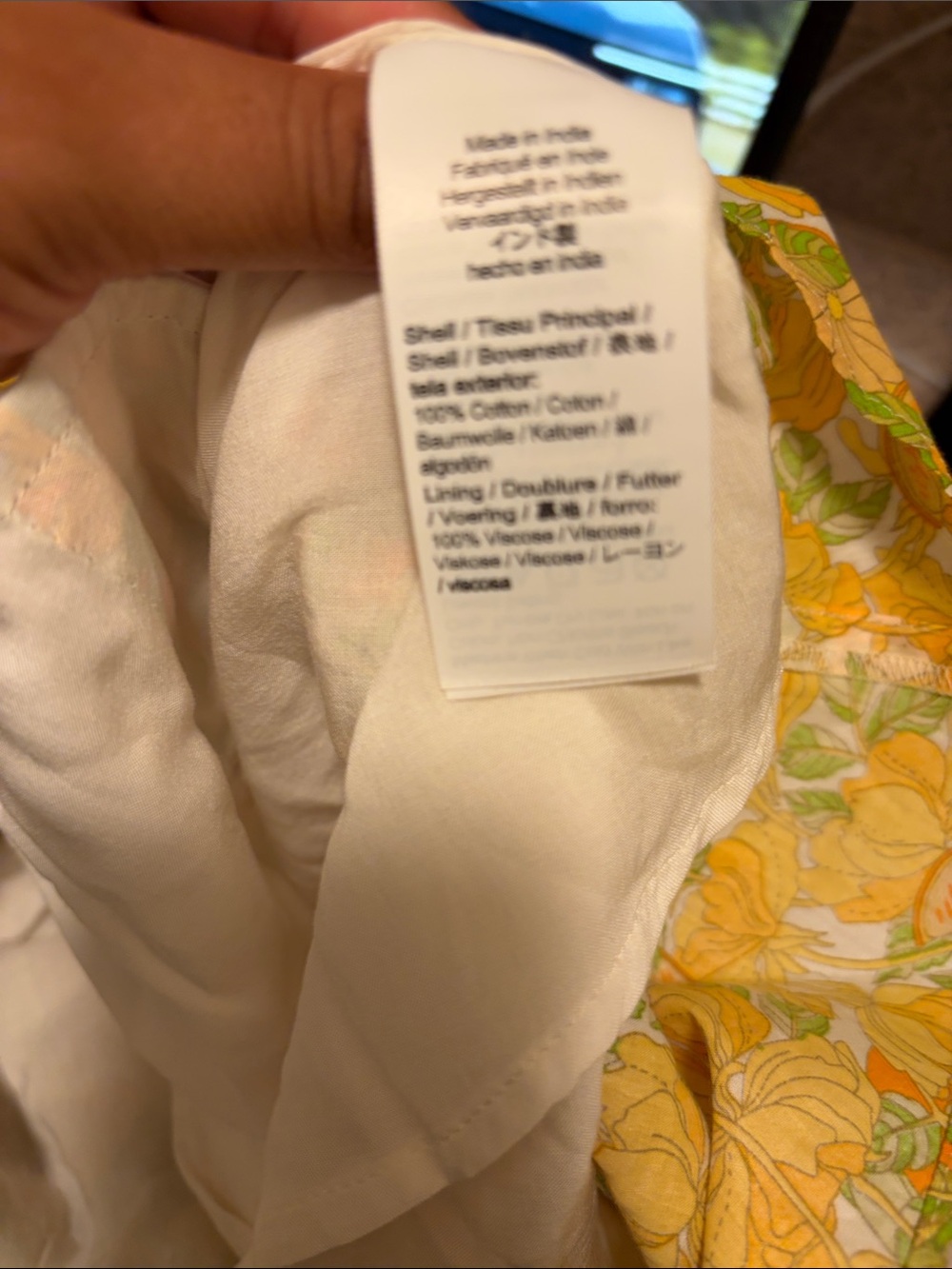 J. Crew Yellow Floral V-Neck Smocked Waist Mini Dress - Picture 8 of 8